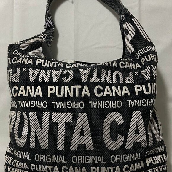 Robin Ruth - Punta Cana Black and White Canvas Souvenir Tote Bag - Picture 2 of 3